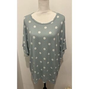 Crepes Sage Green Pullover Top Soft Size Large Woman's Short‎ Sleeve Casual